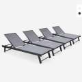Stock 4 lettini prendisole da giardino piscina alluminio ruote Rimini Promozione