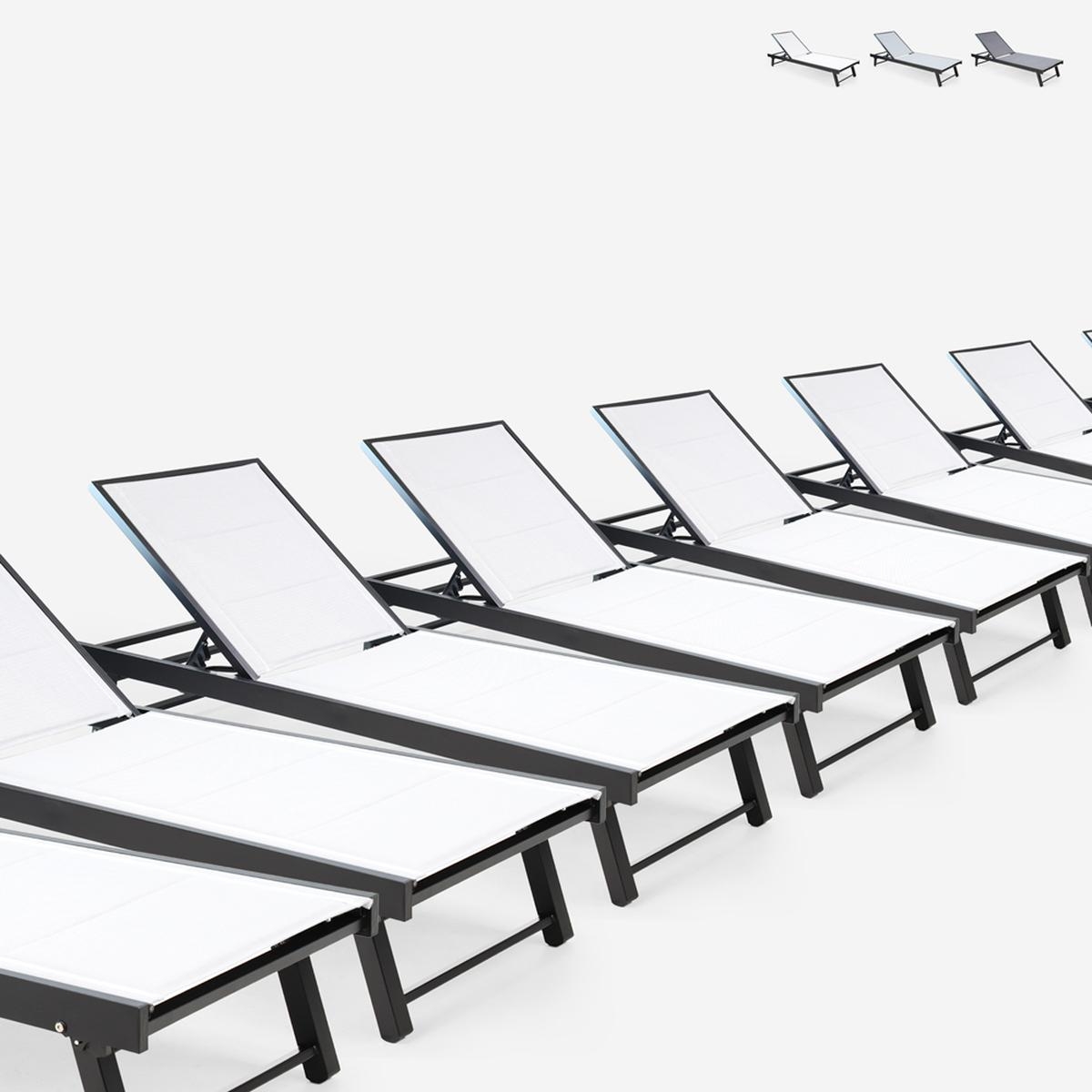 Stock 20 lettini sdraio relax da giardino in alluminio con ruote Rimini Promozione Stock 20 lettini sdraio relax da giardino in alluminio con ruote Rimini Promozione
