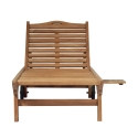 Lettino da giardino in teak con ruote e tavolino estraibile Carloforte Saldi