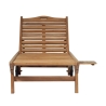 Lettino da giardino in teak con ruote e tavolino estraibile Carloforte Saldi