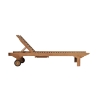 Lettino da giardino in teak con ruote e tavolino estraibile Carloforte Offerta