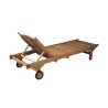 Lettino da giardino in teak con ruote e tavolino estraibile Carloforte Sconti
