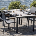 Set da esterno con tavolo in vetro e 4 sedie Tarquinia Promozione