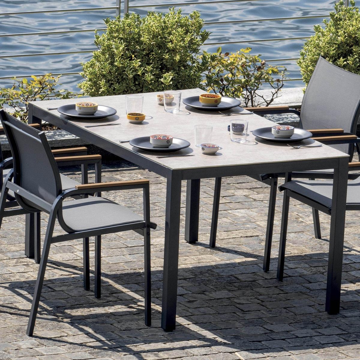 Set da esterno con tavolo in vetro e 4 sedie Tarquinia Promozione Set da esterno con tavolo in vetro e 4 sedie Tarquinia Promozione