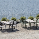Set da esterno con tavolo in vetro e 4 sedie Tarquinia 