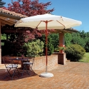 Ombrellone da giardino 285cm a palo centrale in legno Gharab Vendita