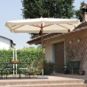 Ombrellone da giardino rettangolare 3x4 palo centrale in legno Seyram Vendita
