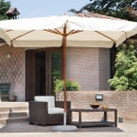 Ombrellone da giardino a palo centrale in legno 3x2m Tanami Vendita