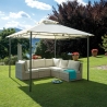 Gazebo da giardino in ferro 3x3 ecrù antracite Illinois Vendita