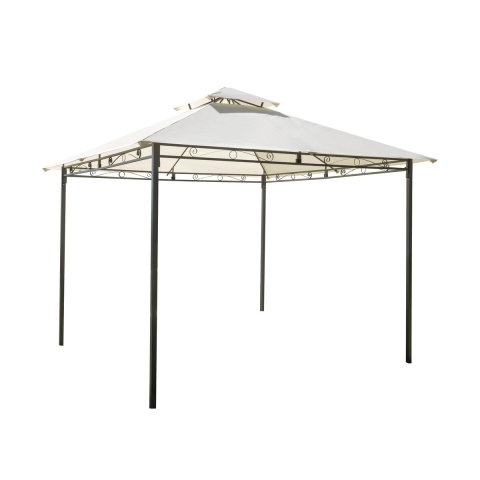 Gazebo da giardino in ferro 3x3 ecrù antracite Illinois Promozione