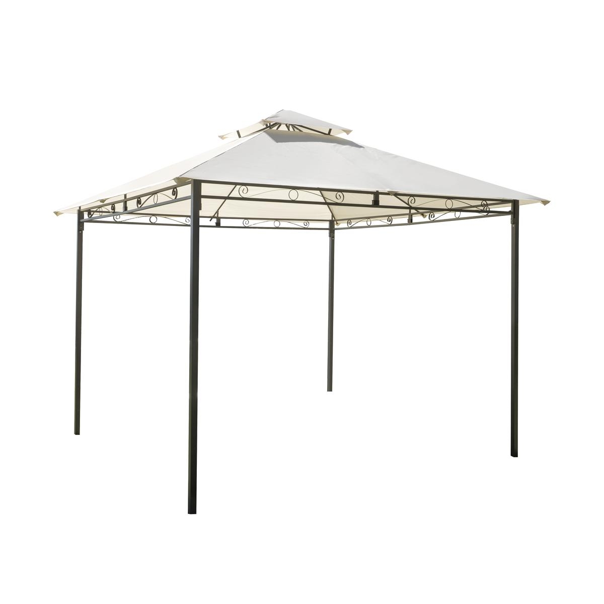 Gazebo da giardino in ferro 3x3 ecrù antracite Illinois Promozione Gazebo da giardino in ferro 3x3 ecrù antracite Illinois Promozione