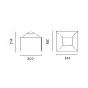 Gazebo da giardino in ferro 3x3m con zanzariere Oregon Sconti