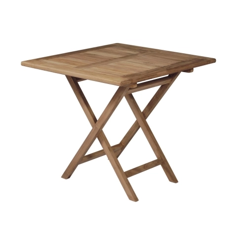Tavolo pieghevole da esterno in legno teak 80x80cm Vulcano Promozione