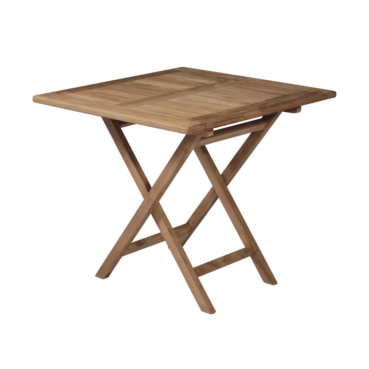 Tavolo pieghevole da esterno in legno teak 80x80cm Vulcano