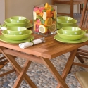 Tavolo pieghevole da esterno in legno teak 80x80cm Vulcano Sconti