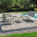 Set da esterno giardino moderno 2 poltrone divano e tavolino Tinos Offerta