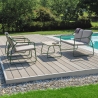 Set da esterno giardino moderno 2 poltrone divano e tavolino Tinos Offerta