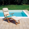 Lettino sdraio reclinabile in legno teak per giardino Streamer Vendita