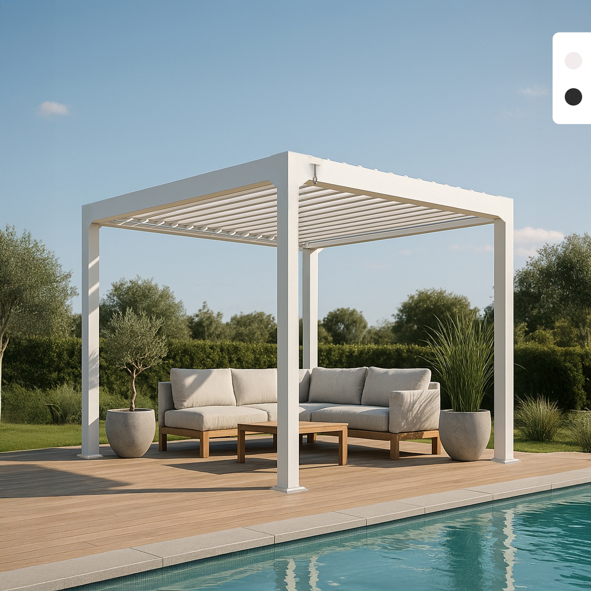 Pergola bioclimatica da giardino 3x3m manuale in alluminio Guadalupe Promozione