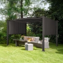 Gazebo da esterno giardino in alluminio rettangolare 3x4m Barbados 