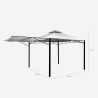 Gazebo 3,3x3,3 metri giardino bar veranda mercato pagoda Antigua uv