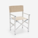 Sedia spiaggia mare pieghevole portatile alluminio textilene Regista Gold 