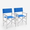 2 Sedie spiaggia mare pieghevole portatile alluminio textilene Regista Gold 