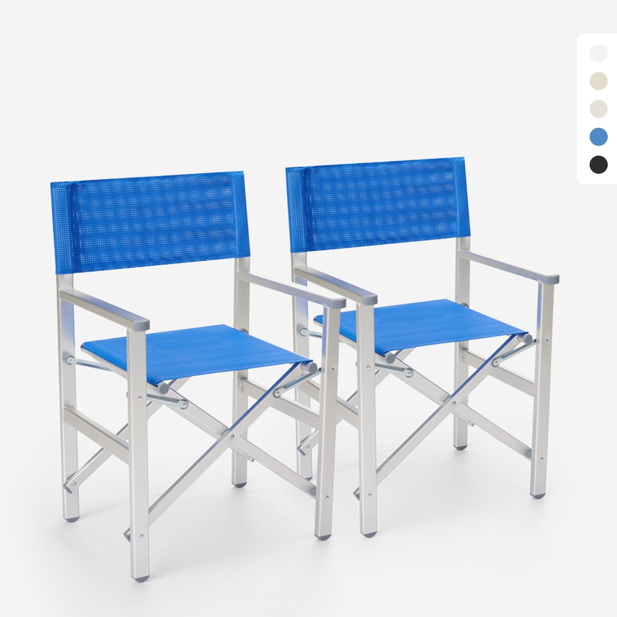 2 Sedie spiaggia mare pieghevole portatile alluminio textilene Regista Gold Catalogo
