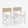2 Sedie spiaggia mare pieghevole portatile alluminio textilene Regista Gold 
