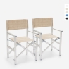 2 Sedie spiaggia mare pieghevole portatile alluminio textilene Regista Gold Misure