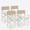 4 Sedie spiaggia mare pieghevole portatile alluminio textilene Regista Gold 