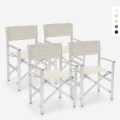 4 Sedie spiaggia mare pieghevole portatile alluminio textilene Regista Gold Promozione