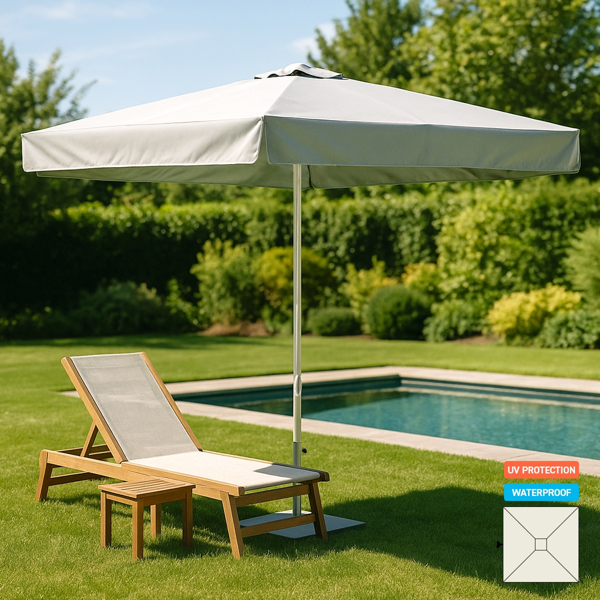 Ombrellone giardino 3x3 alluminio quadrato palo centrale bar hotel Marte Promozione Ombrellone giardino 3x3 alluminio quadrato palo centrale bar hotel Marte Promozione