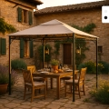 Gazebo 3x3 metri giardino acciaio antivento Style Promozione