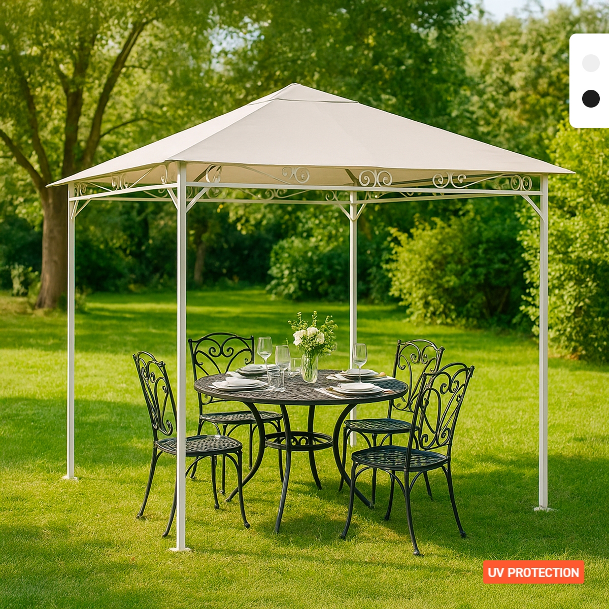Gazebo 3x3 metri giardino acciaio antivento Style uv