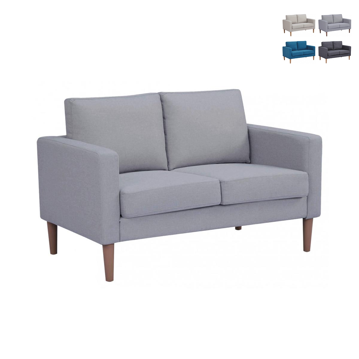 Divano 2 posti moderno in cotone 137x73x82cm Ramsey