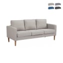 Divano 3 posti moderno con gambe effetto legno Ramsey Promozione