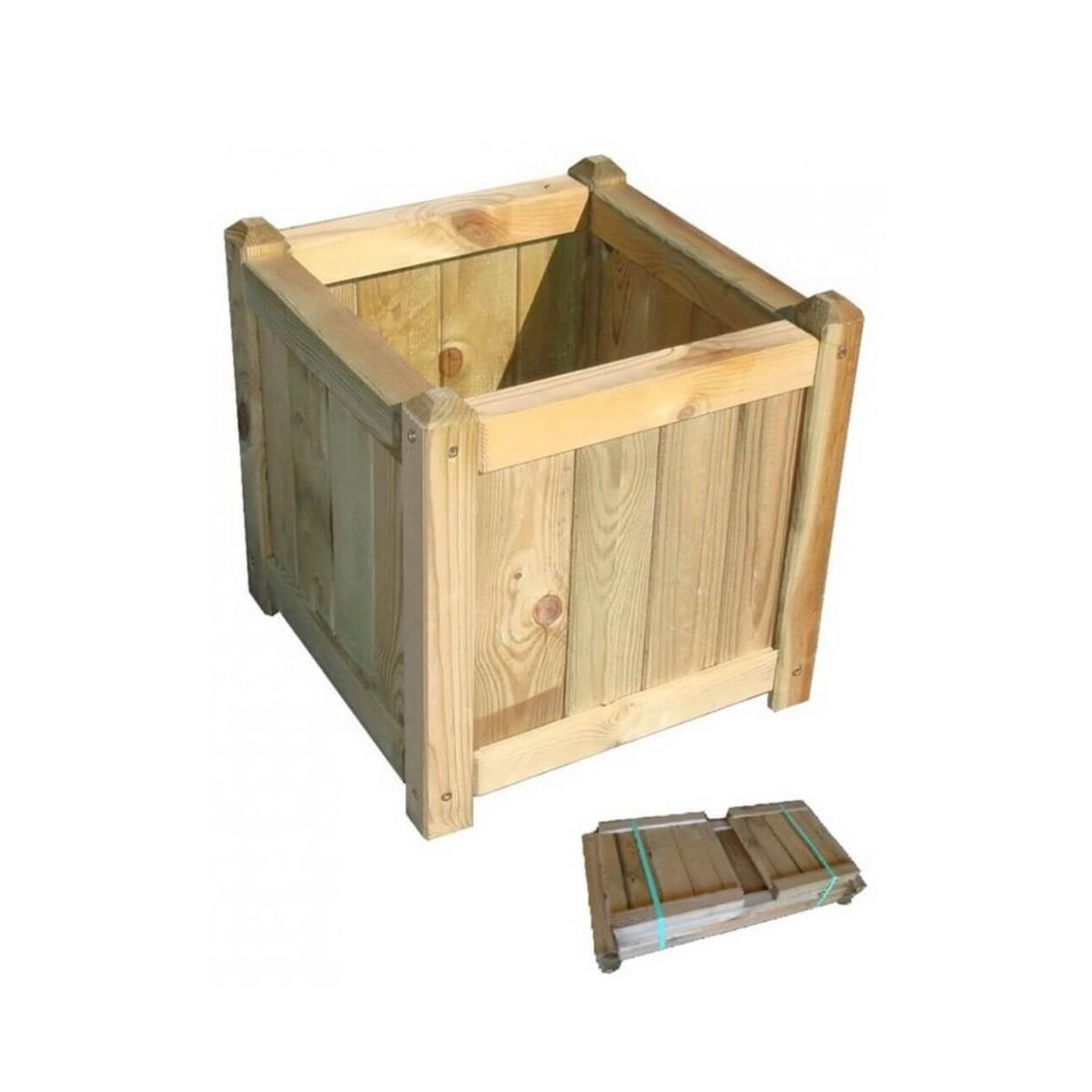 Fioriera 40x40cm in legno di pino trattato Edelia