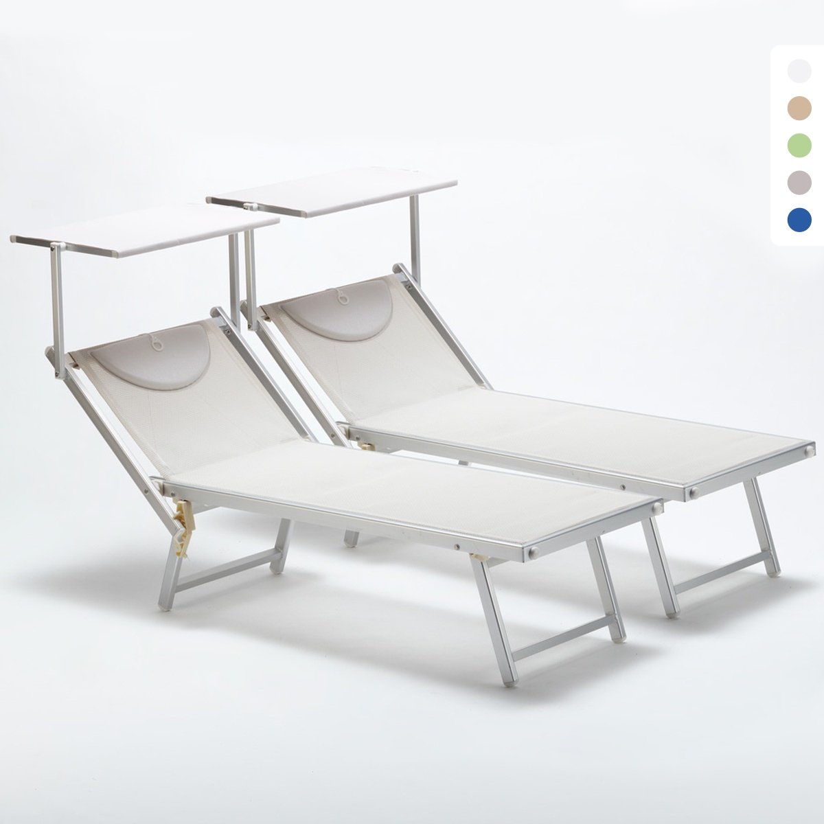 2 Lettini spiaggia mare prendisole professionali in alluminio Italia Catalogo