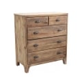 Cassettiera in legno naturale per camera da letto 5 cassetti Farley Promozione