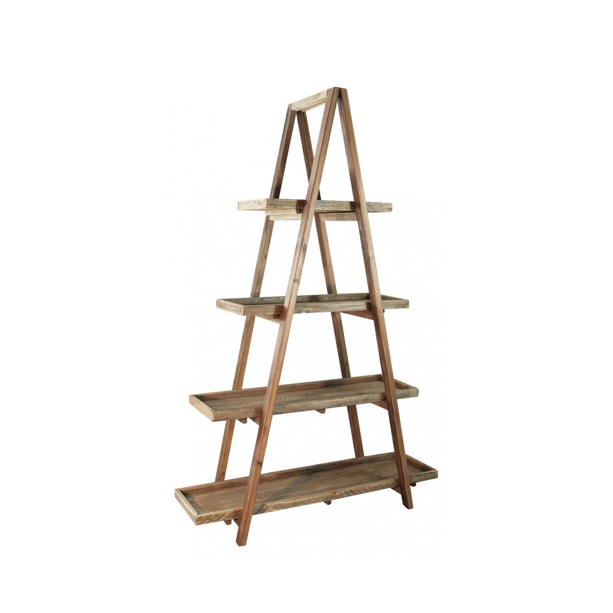 Libreria da salotto con 4 scaffali in legno di pino Callie