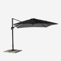 Ombrellone da giardino a braccio orientabile in alluminio palo decentrato 3x3m Paradise Noir Scelta