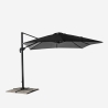 Ombrellone da giardino a braccio orientabile in alluminio palo decentrato 3x3m Paradise Noir Scelta
