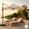 Ombrellone da giardino a braccio 3x3 palo laterale decentrato Boracay Promozione