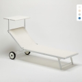 Lettino da giardino spiaggia piscina con ruote in alluminio Alabama Promozione