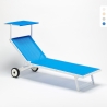 Lettino da giardino spiaggia piscina con ruote in alluminio Alabama Saldi