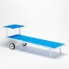 Lettino da giardino spiaggia piscina con ruote in alluminio Alabama 