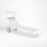 Lettino da giardino spiaggia piscina con ruote in alluminio Alabama 