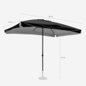 Ombrellone giardino 3x2m alluminio rettangolare a palo centrale Eden Noir Caratteristiche