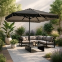 Ombrellone giardino 3x2m alluminio rettangolare a palo centrale Eden Noir Saldi